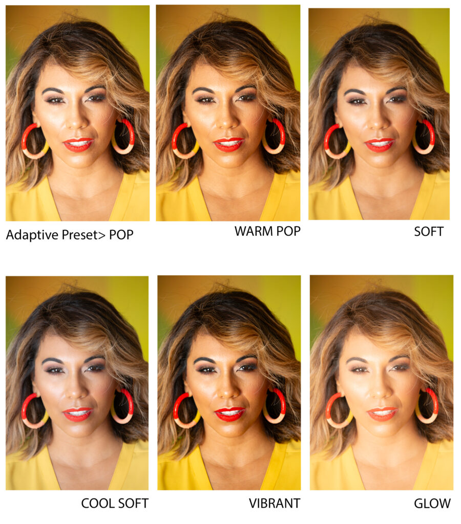 Using Lightroom adaptive presets: Portrait edited with Lightroom filters