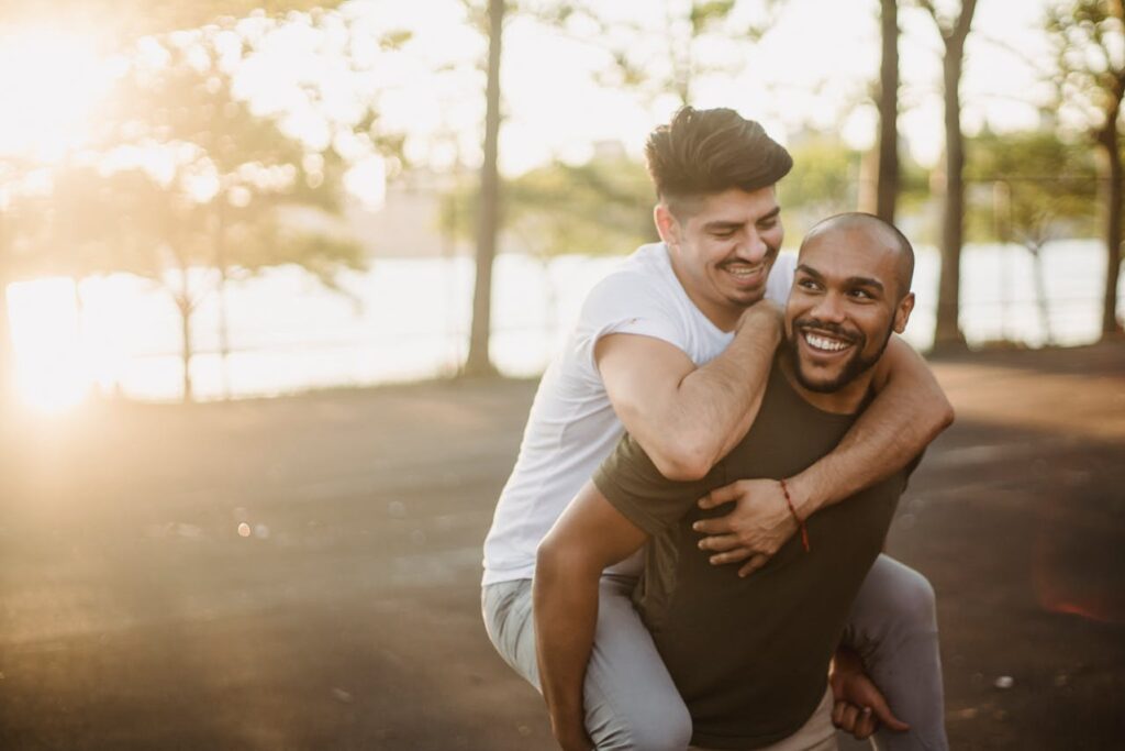 Lost in Nature - creative couple pose idea for photoshoot